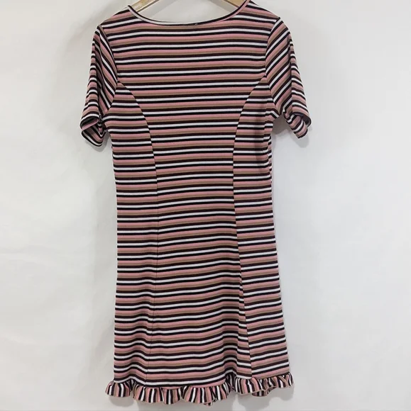 ASOS Ribbed Ruffle Hem Mini Dress - Picture 5 of 10